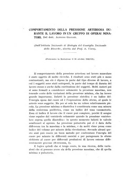 Archivio di scienze biologiche