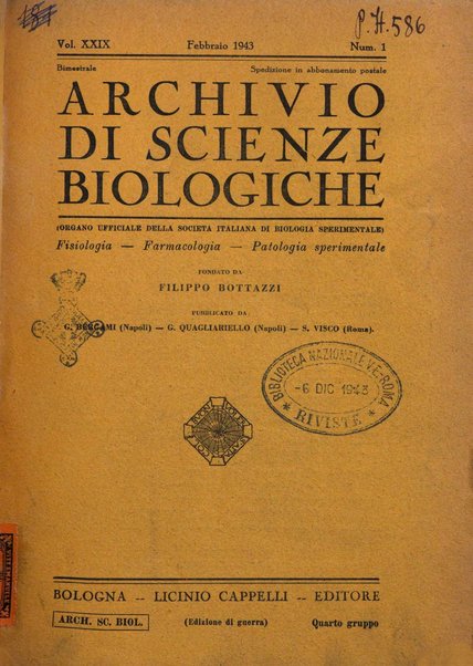 Archivio di scienze biologiche