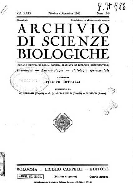 Archivio di scienze biologiche