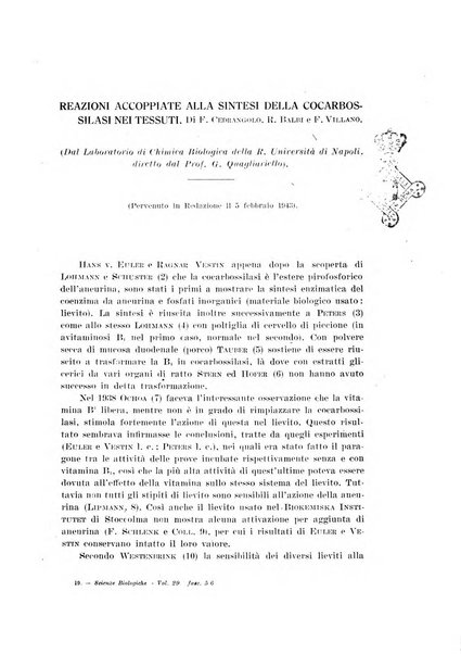 Archivio di scienze biologiche