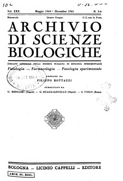 Archivio di scienze biologiche