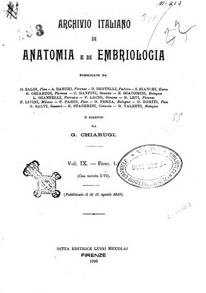 Archivio italiano di anatomia e di embriologia