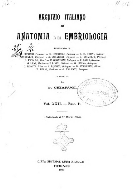 Archivio italiano di anatomia e di embriologia