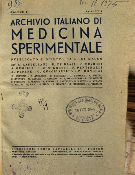 Archivio italiano di medicina sperimentale