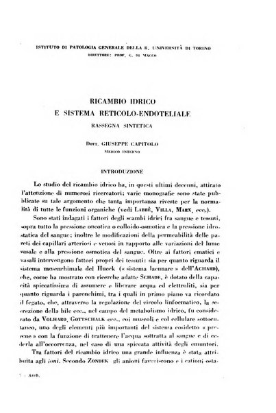 Archivio italiano di medicina sperimentale