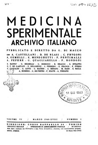 Archivio italiano di medicina sperimentale