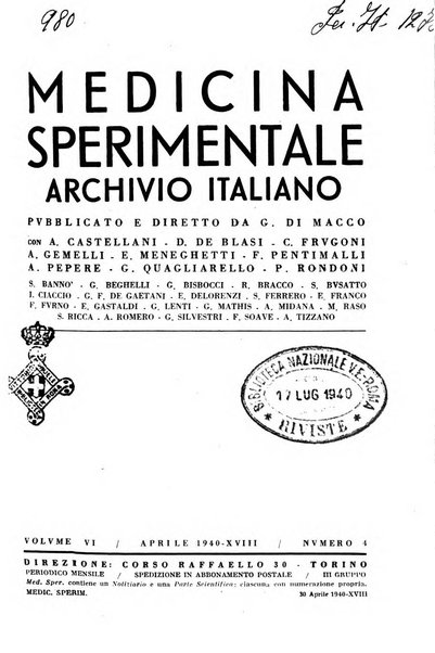 Archivio italiano di medicina sperimentale