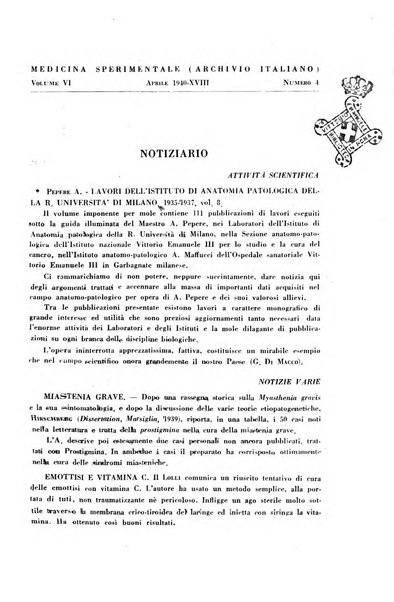 Archivio italiano di medicina sperimentale