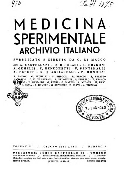 Archivio italiano di medicina sperimentale