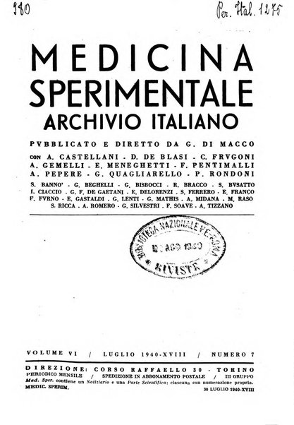 Archivio italiano di medicina sperimentale