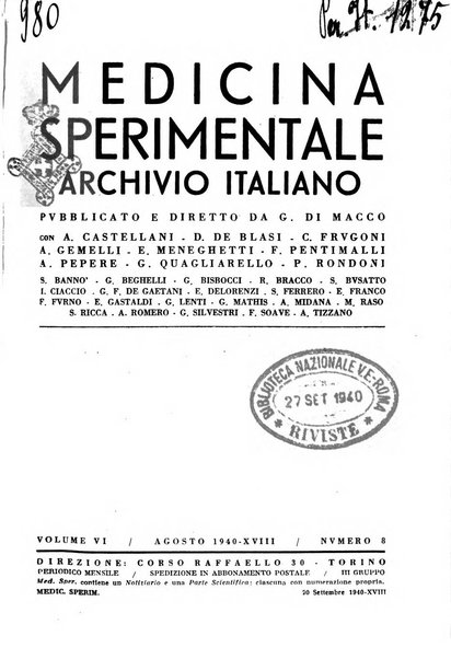 Archivio italiano di medicina sperimentale