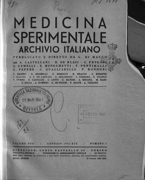 Archivio italiano di medicina sperimentale