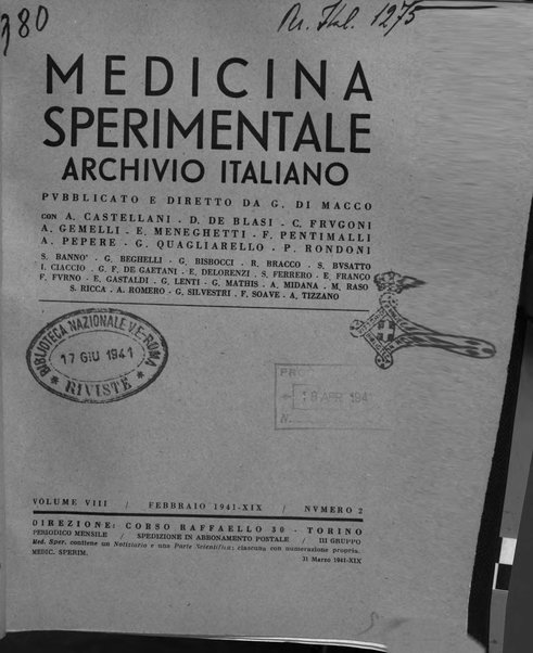 Archivio italiano di medicina sperimentale