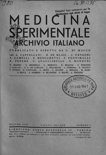 Archivio italiano di medicina sperimentale