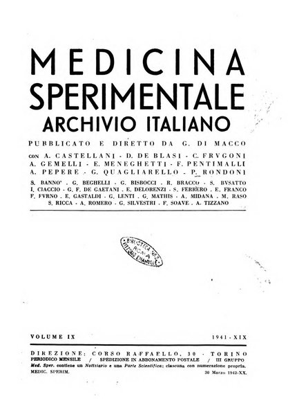 Archivio italiano di medicina sperimentale