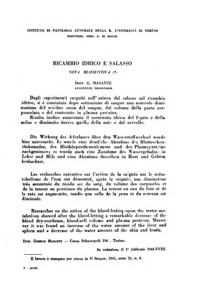 Archivio italiano di medicina sperimentale