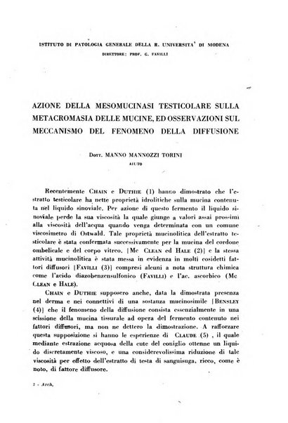 Archivio italiano di medicina sperimentale