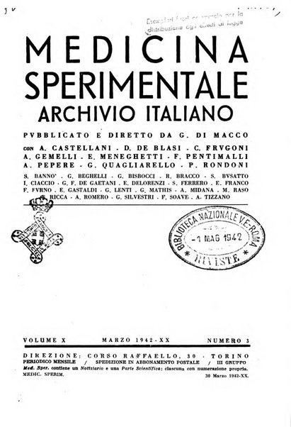 Archivio italiano di medicina sperimentale