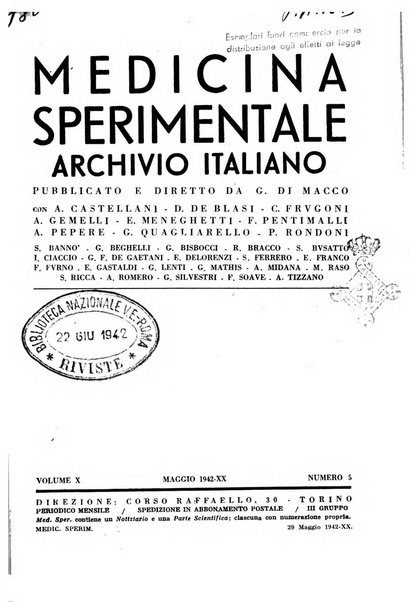 Archivio italiano di medicina sperimentale