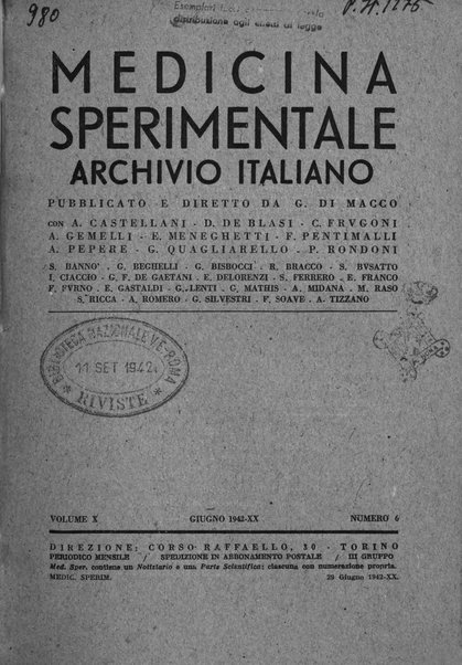 Archivio italiano di medicina sperimentale