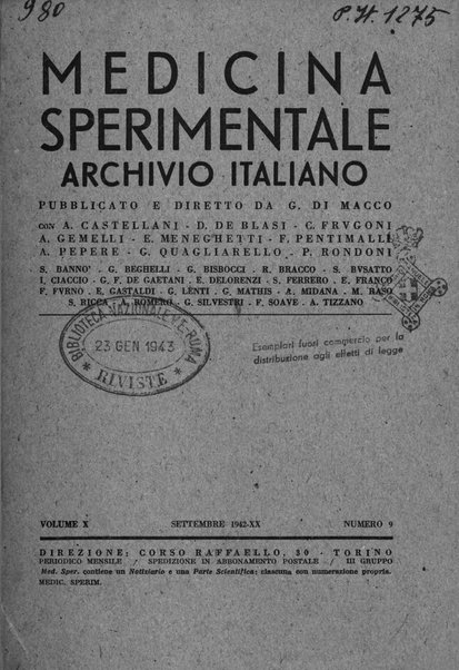 Archivio italiano di medicina sperimentale