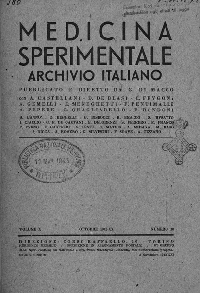 Archivio italiano di medicina sperimentale