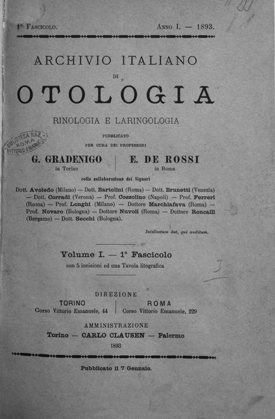 Archivio italiano di otologia, rinologia e laringologia