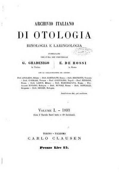 Archivio italiano di otologia, rinologia e laringologia