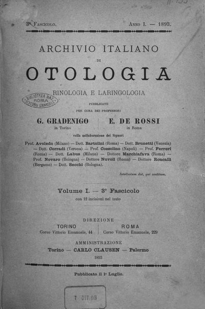 Archivio italiano di otologia, rinologia e laringologia