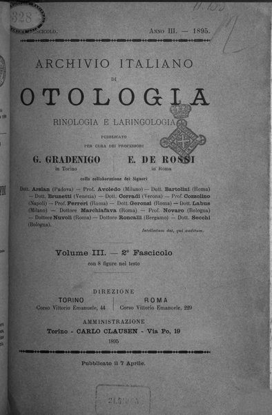 Archivio italiano di otologia, rinologia e laringologia