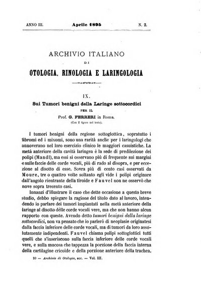 Archivio italiano di otologia, rinologia e laringologia