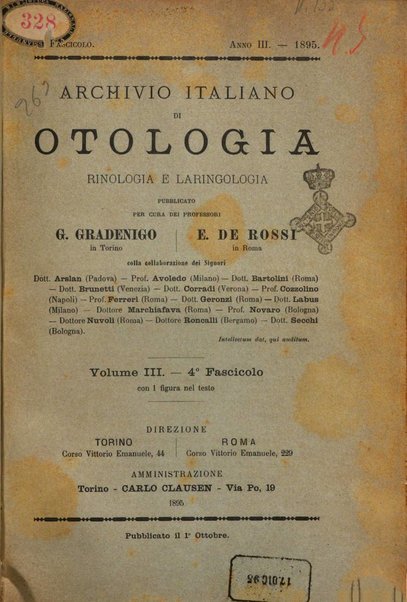 Archivio italiano di otologia, rinologia e laringologia