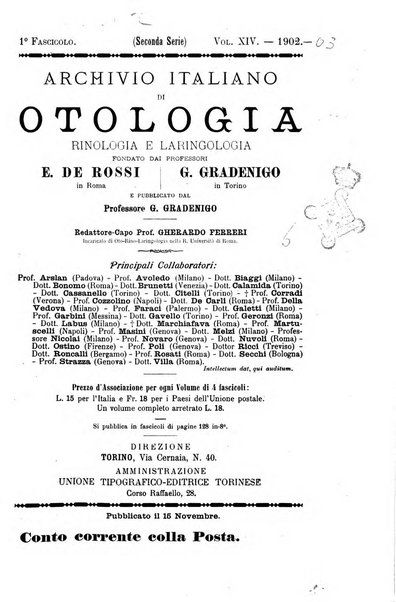 Archivio italiano di otologia, rinologia e laringologia