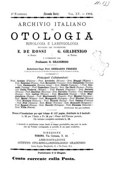 Archivio italiano di otologia, rinologia e laringologia