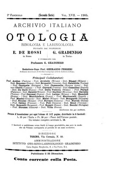 Archivio italiano di otologia, rinologia e laringologia