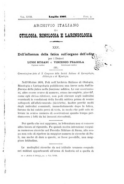 Archivio italiano di otologia, rinologia e laringologia