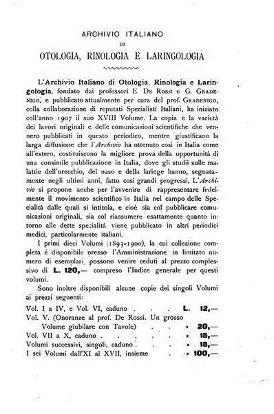 Archivio italiano di otologia, rinologia e laringologia