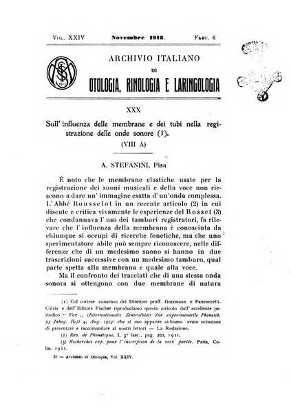 Archivio italiano di otologia, rinologia e laringologia