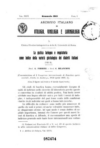 Archivio italiano di otologia, rinologia e laringologia