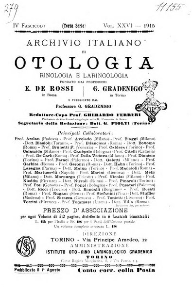 Archivio italiano di otologia, rinologia e laringologia