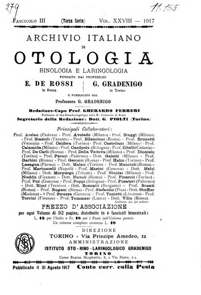 Archivio italiano di otologia, rinologia e laringologia