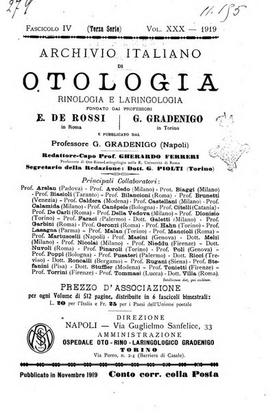 Archivio italiano di otologia, rinologia e laringologia