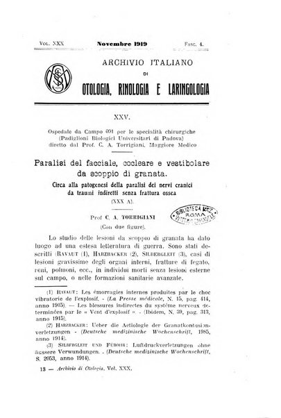 Archivio italiano di otologia, rinologia e laringologia