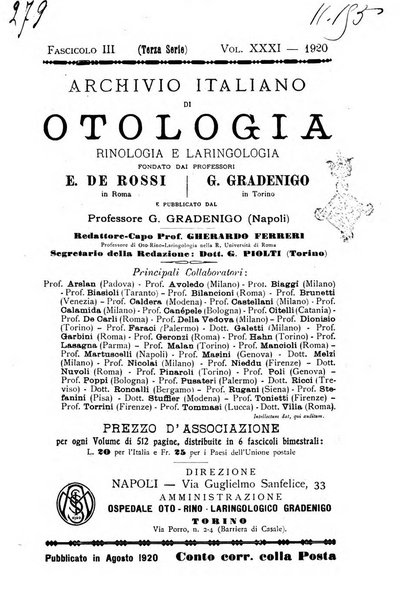 Archivio italiano di otologia, rinologia e laringologia