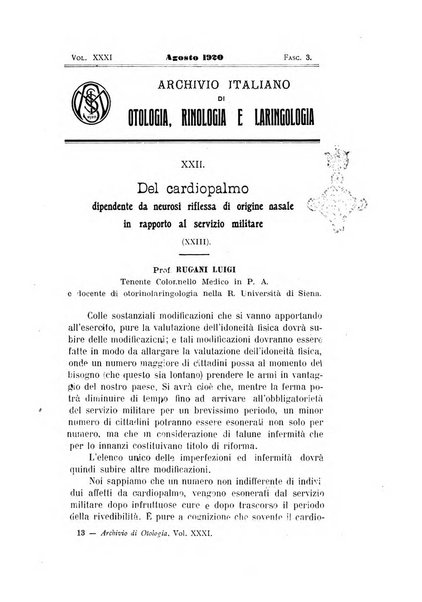 Archivio italiano di otologia, rinologia e laringologia