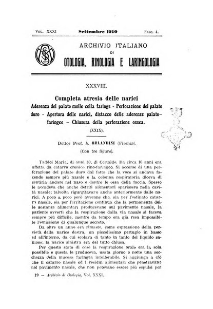 Archivio italiano di otologia, rinologia e laringologia