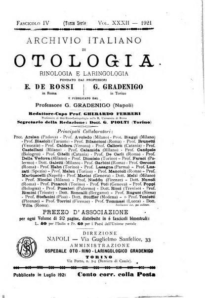 Archivio italiano di otologia, rinologia e laringologia