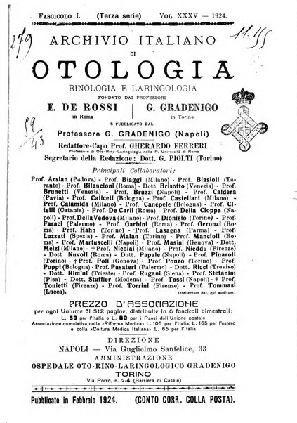 Archivio italiano di otologia, rinologia e laringologia