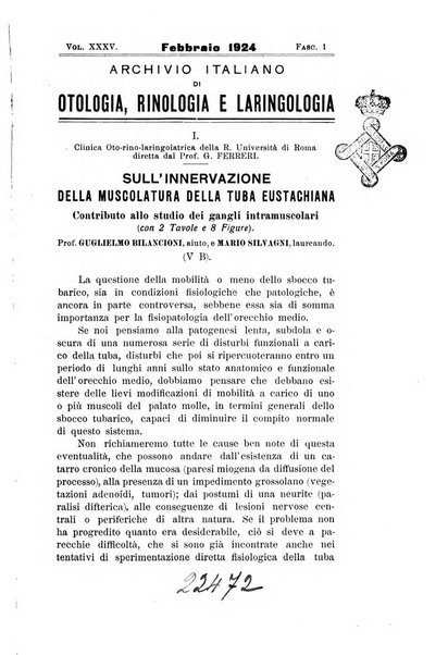 Archivio italiano di otologia, rinologia e laringologia