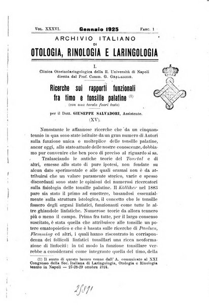 Archivio italiano di otologia, rinologia e laringologia